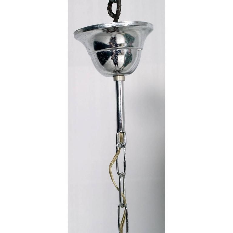 Italian 1960s Mazzega Murano Glass Chandelier, Atomo, Wood And Chrome Plated photo 1595.88