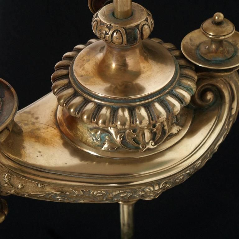 19th Century Table Lamp By Harvard Student Patent Wild & Wessel Aladino photo vinterior