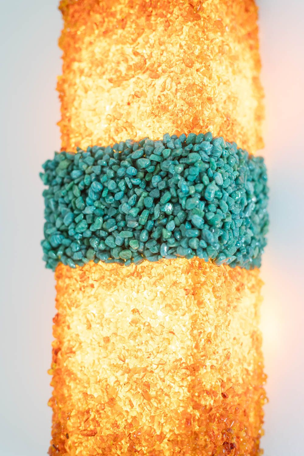 Pair Of Amazonite And Amber Wall Lights. Contemporary Artist Work. Ls60032086g photo for sale