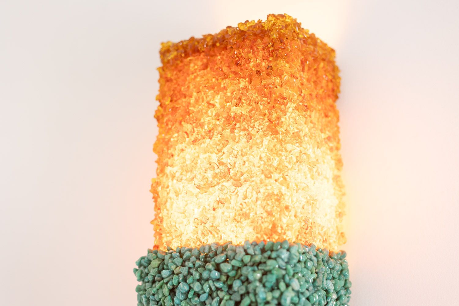 Pair Of Amazonite And Amber Wall Lights. Contemporary Artist Work. Ls60032086g photo Lighting