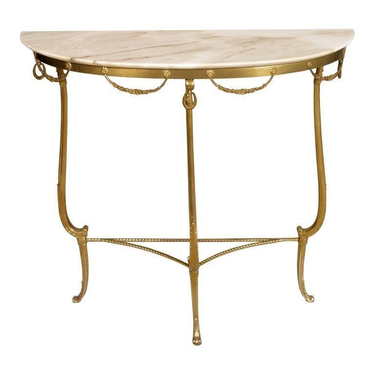 Gilt Bronze Venetian Console Mirrored, Marble Top, Vincenzo Cadorin Attributable photo furniture