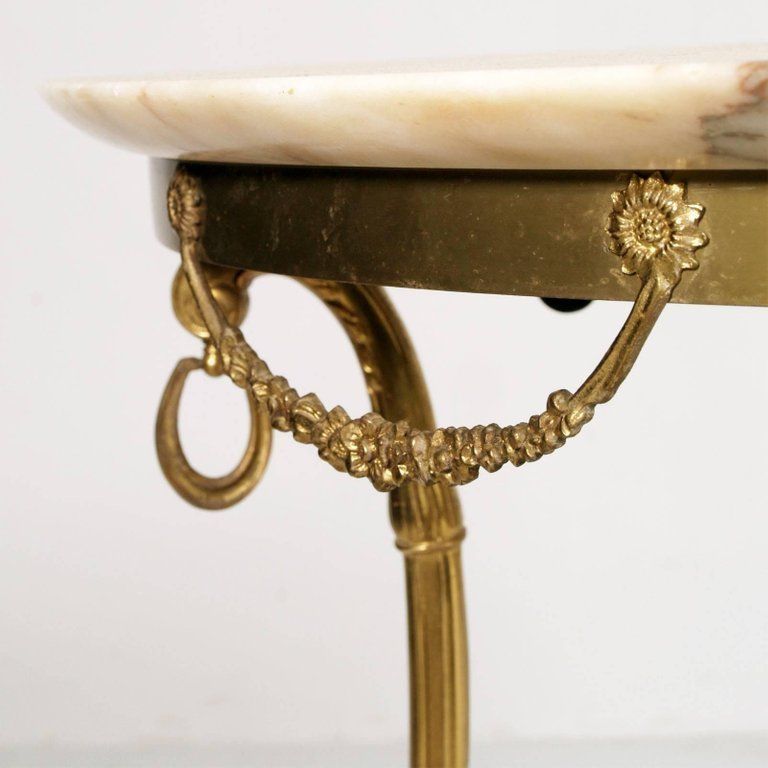 Gilt Bronze Venetian Console Mirrored, Marble Top, Vincenzo Cadorin Attributable photo vintage