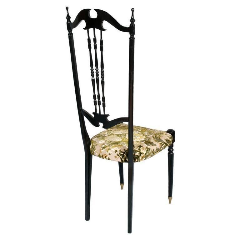 Pair Of Chiavari High Back Chairs By Gaetano Descalzi, Italy In Mahogany photo furniture