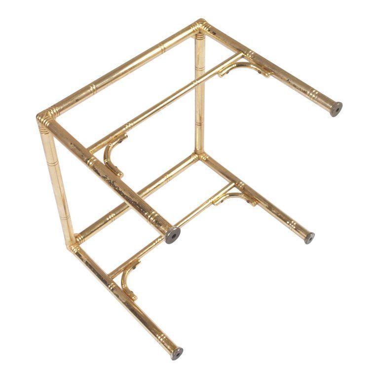 Italian Midcentury Coffee Tables, Faux Bamboo In Gilt Metal, Smoked Glass Top photo 1029.2
