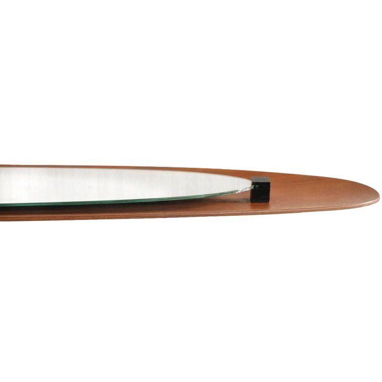 1960s Italian Wall Mirror, Bentwood Teack, Franco Campo & Carlo Graffi For Home photo vinterior