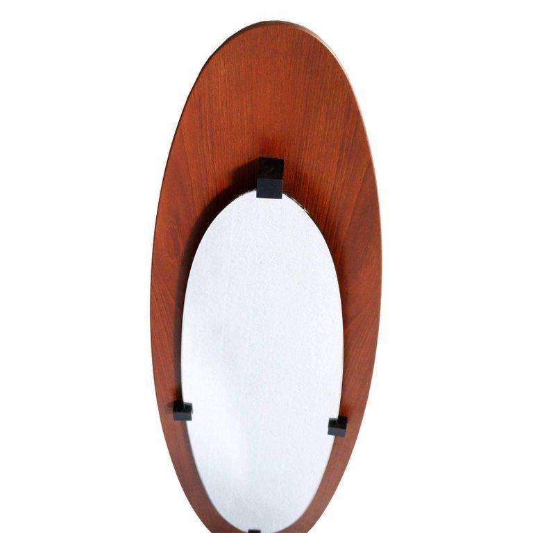 1960s Italian Wall Mirror, Bentwood Teack, Franco Campo & Carlo Graffi For Home photo buy