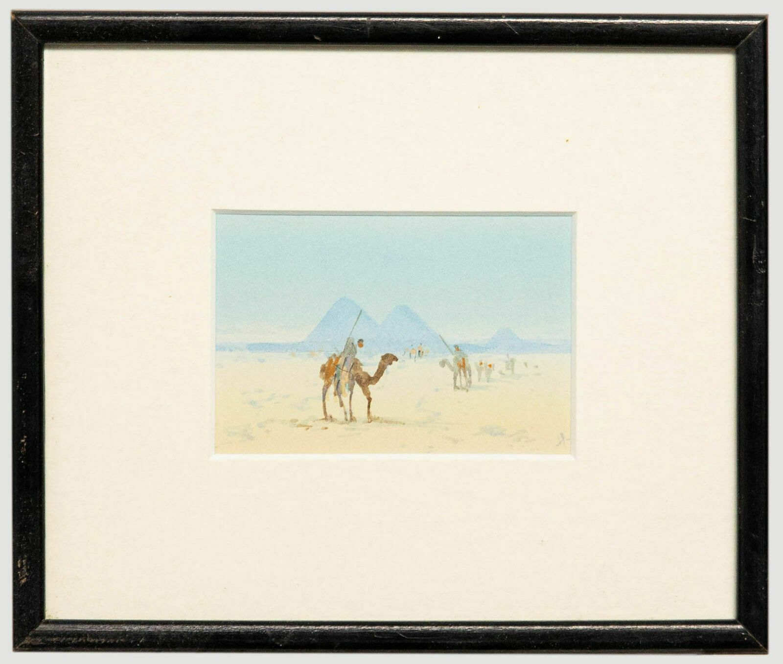Miniature Mid 20th Century Watercolour Pyramids Of Giza