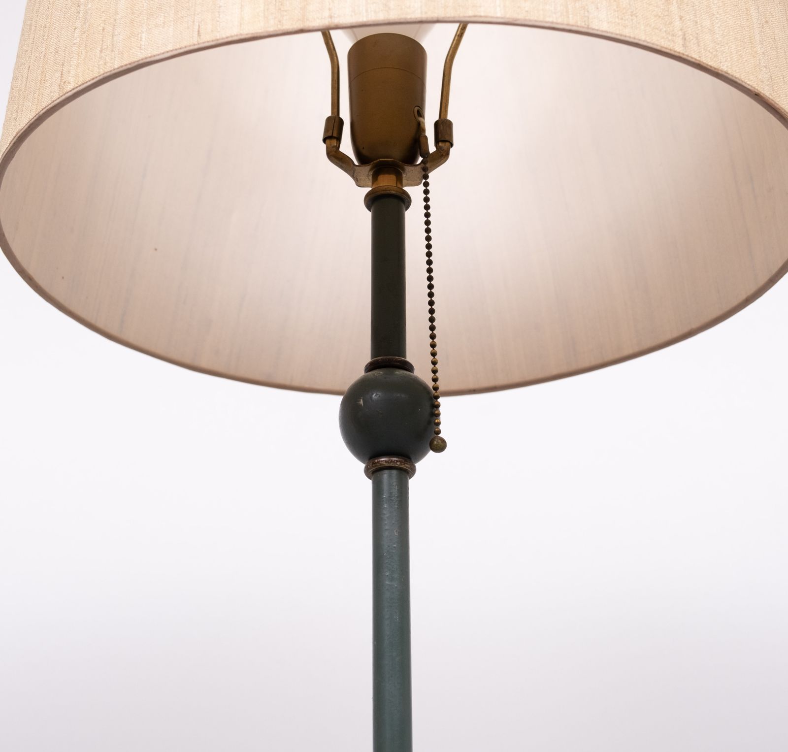 Classic Green Color Wooden Floor Lamp 1950s France photo vinterior