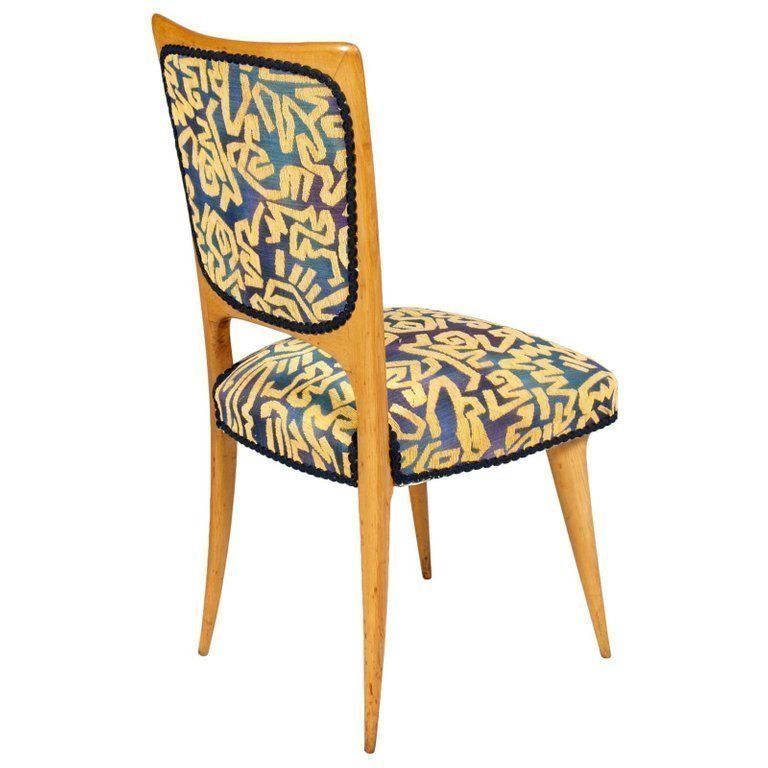 Pair Of Italian Mid Century Modern Side Chairs, Gio Ponti Style, Pink Maple Wood photo Furniture