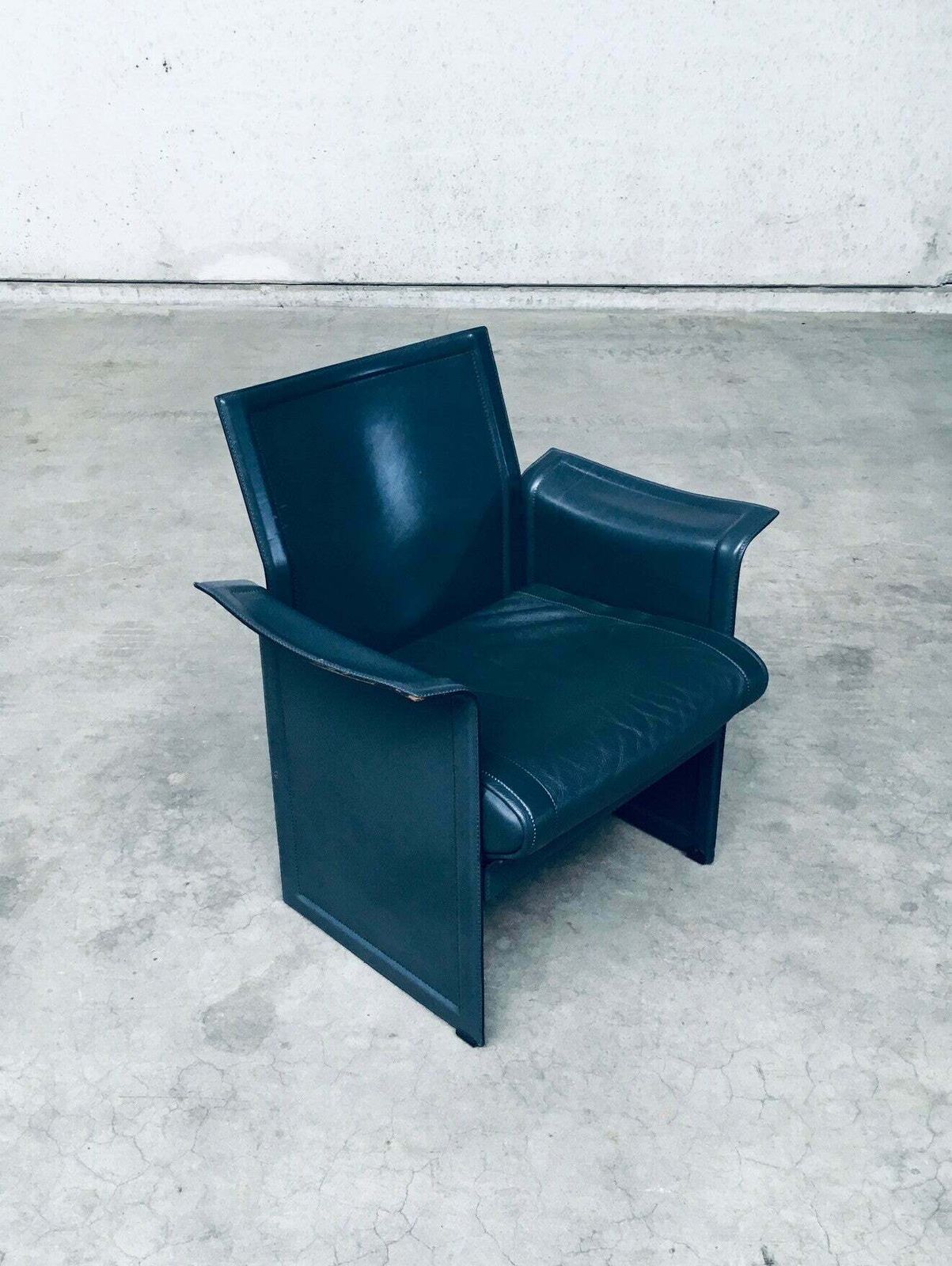 Postmodern Design Korium Km1 Leather Armchair By Tito Agnoli For Matteo Grassi, Italy 1980's photo vinterior