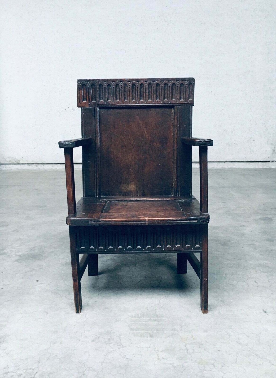 19th Century Primitive Folk Art Hand Made Arm Chair photo Furniture