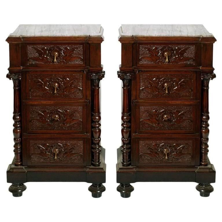 Vincenzo Cadorin Venetian 1890s Bedroom Renaissance Set In Massive Carved Walnut photo buy