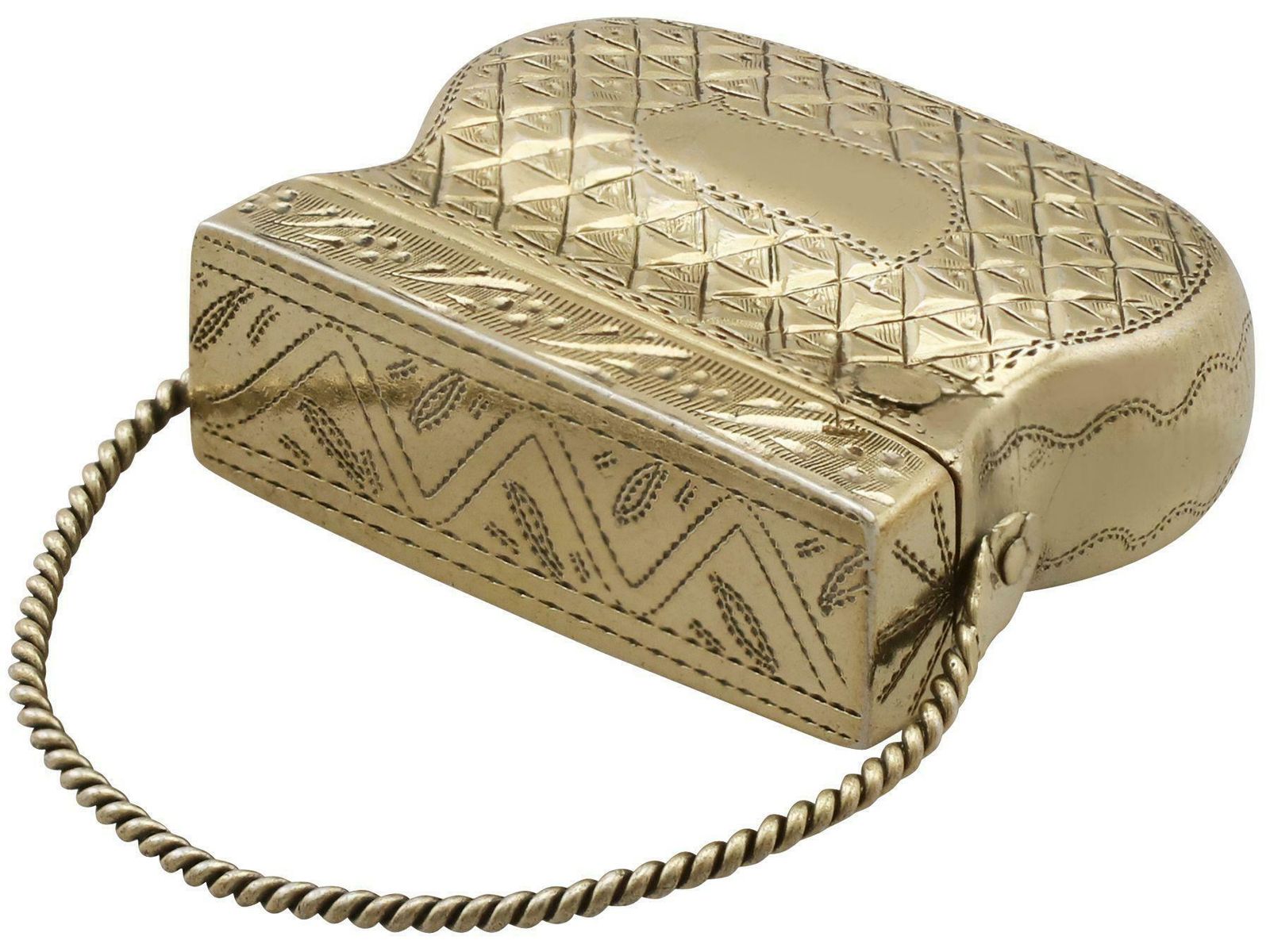 John Wilkinson Antique Sterling Silver Gilt Purse Vinaigrette photo for sale