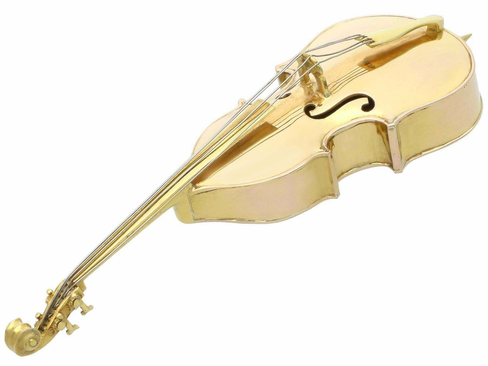Antique French 18k Yellow Gold Double Bass Model Circa 1920 photo Art