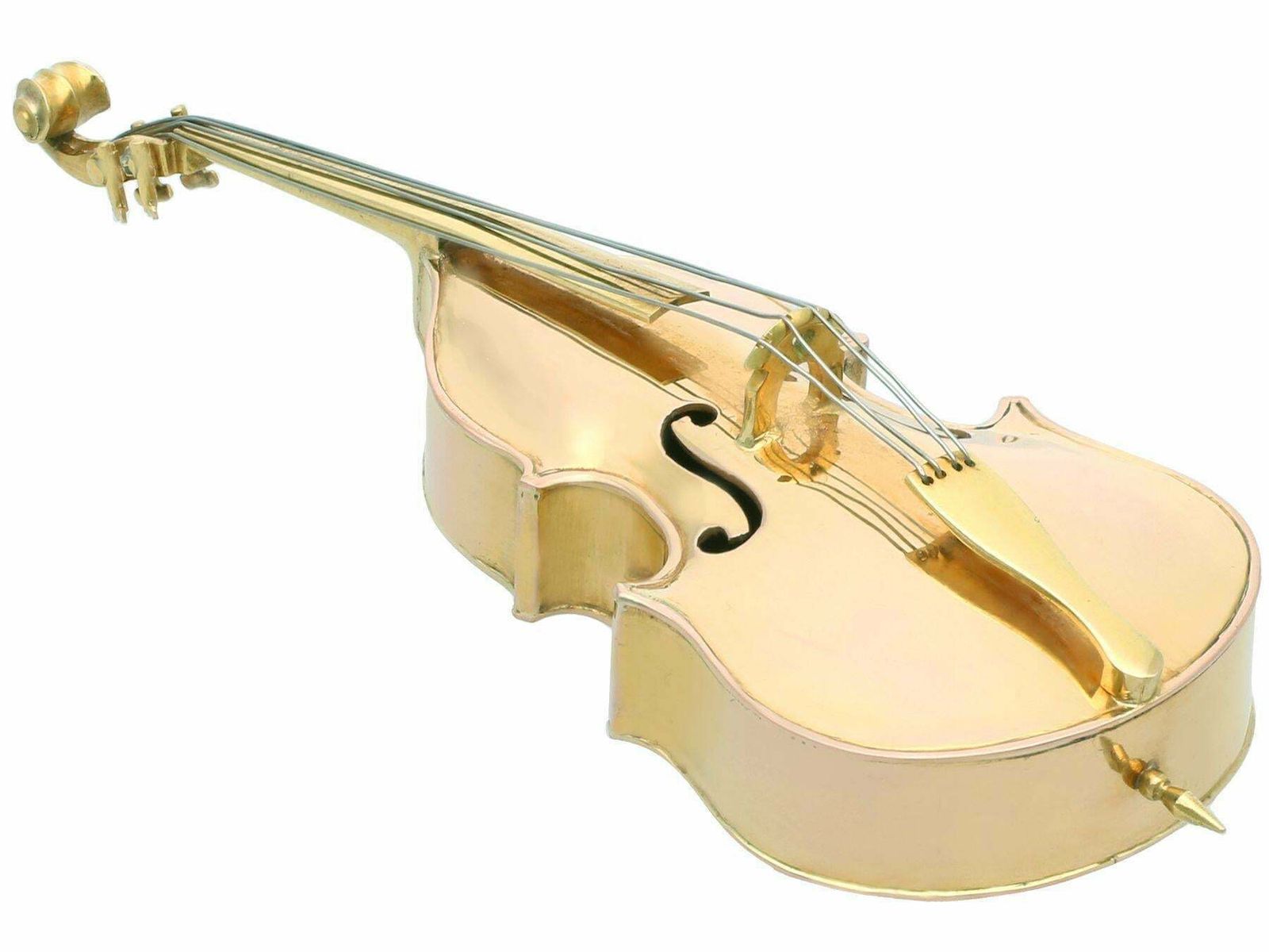 Antique French 18k Yellow Gold Double Bass Model Circa 1920 photo buy