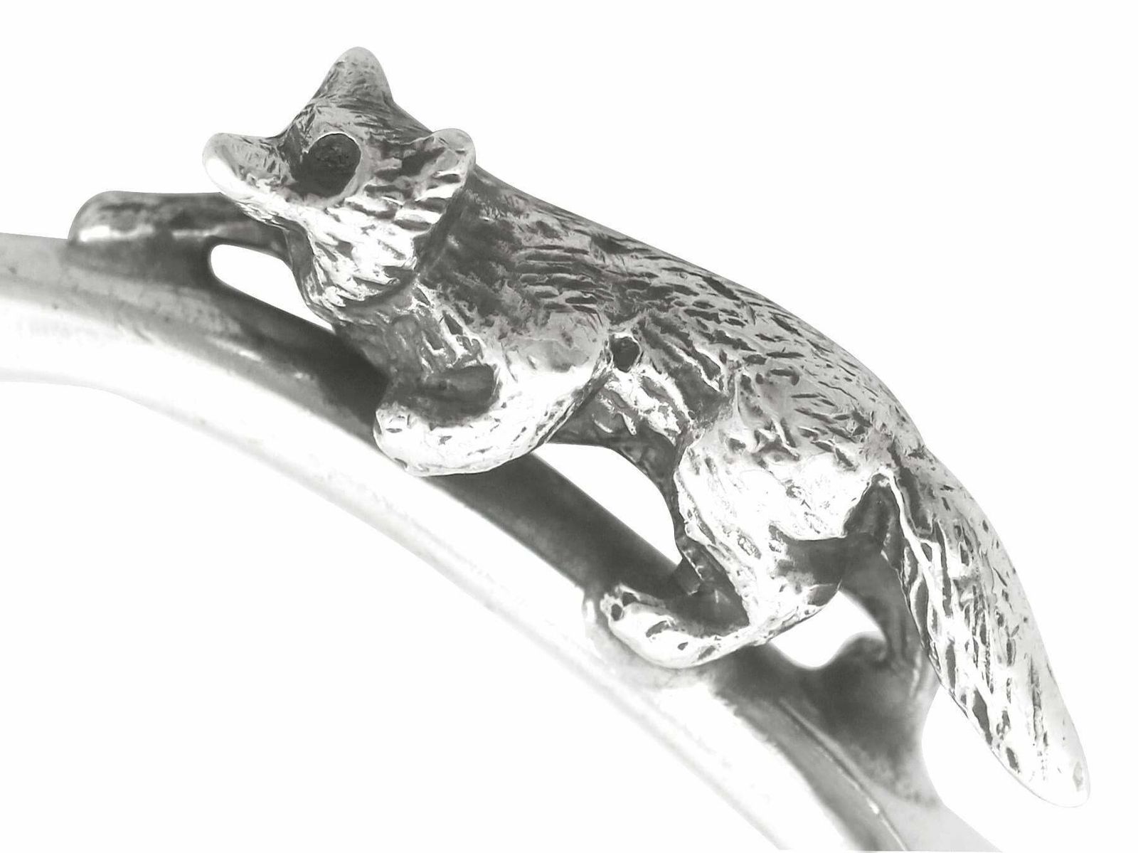 Vintage George VI Pair Of Sterling Silver Fox Equestrian Napkin Rings photo buy