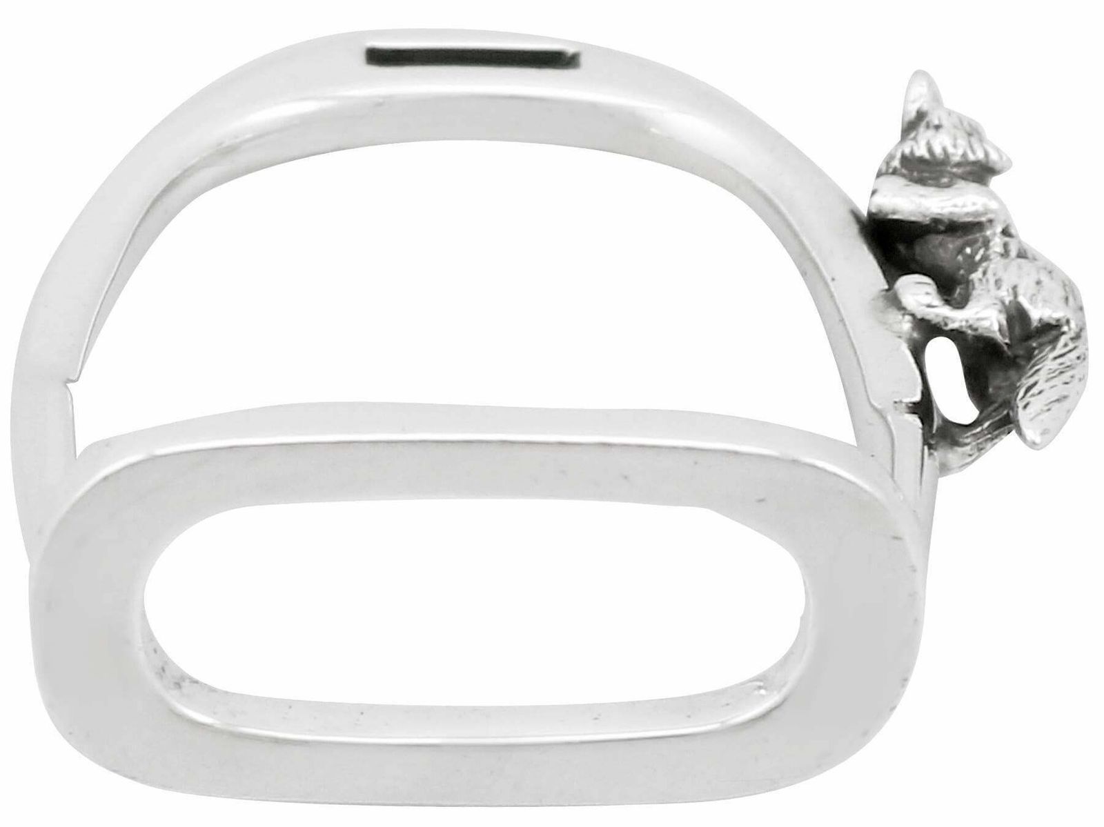 photo furniture Vintage George VI Pair Of Sterling Silver Fox Equestrian Napkin Rings