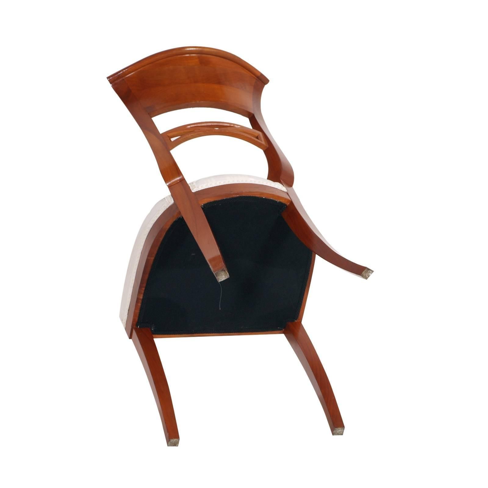 Early 20th Century Biedermeier Chair In Cherrywood Restored And Polished To Wax photo Furniture