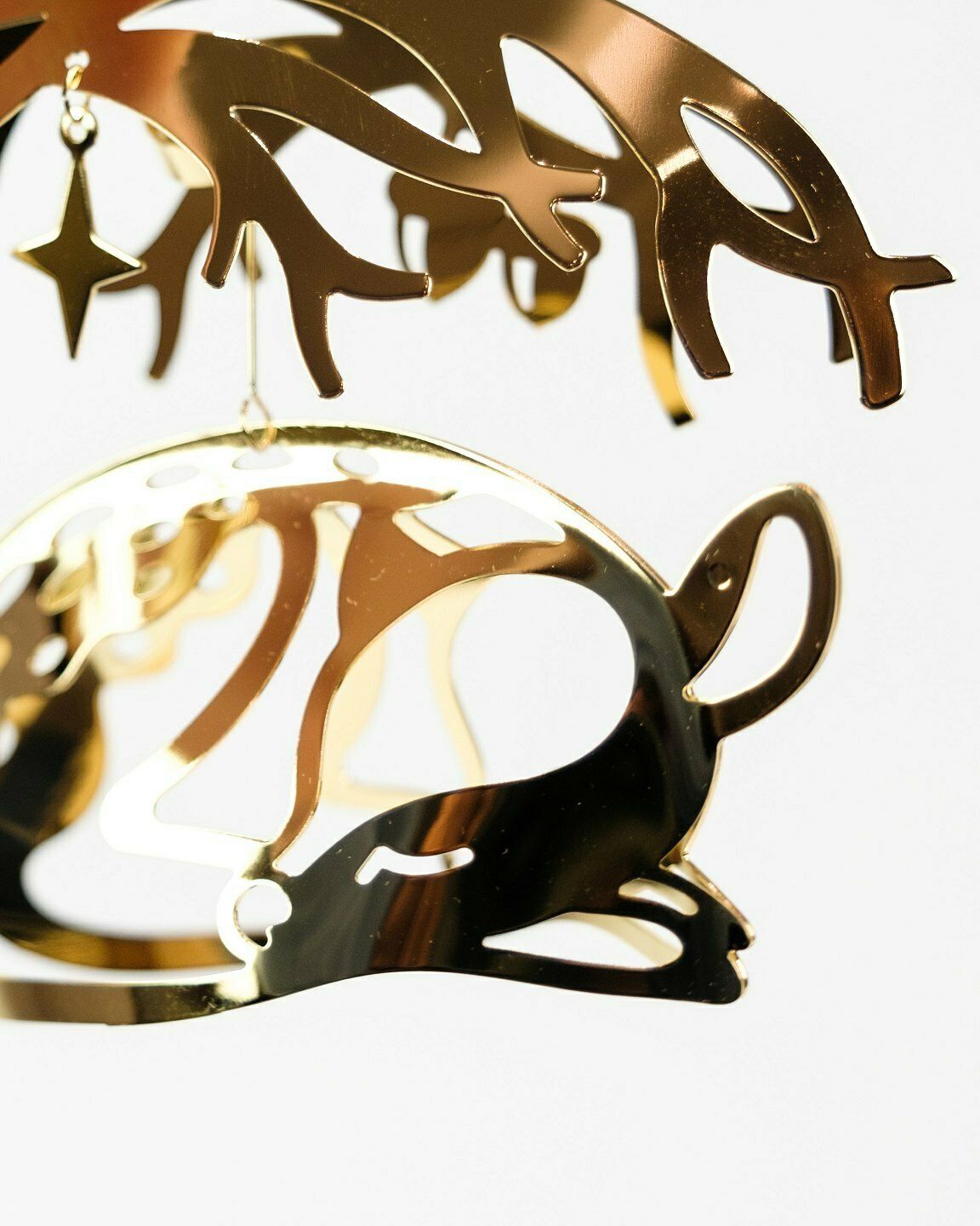 Christmas Euro Deer In Brass & 18 Karat Gold Plated By Sanne Lund Traberg For Georg Jensen From 2023 photo for sale