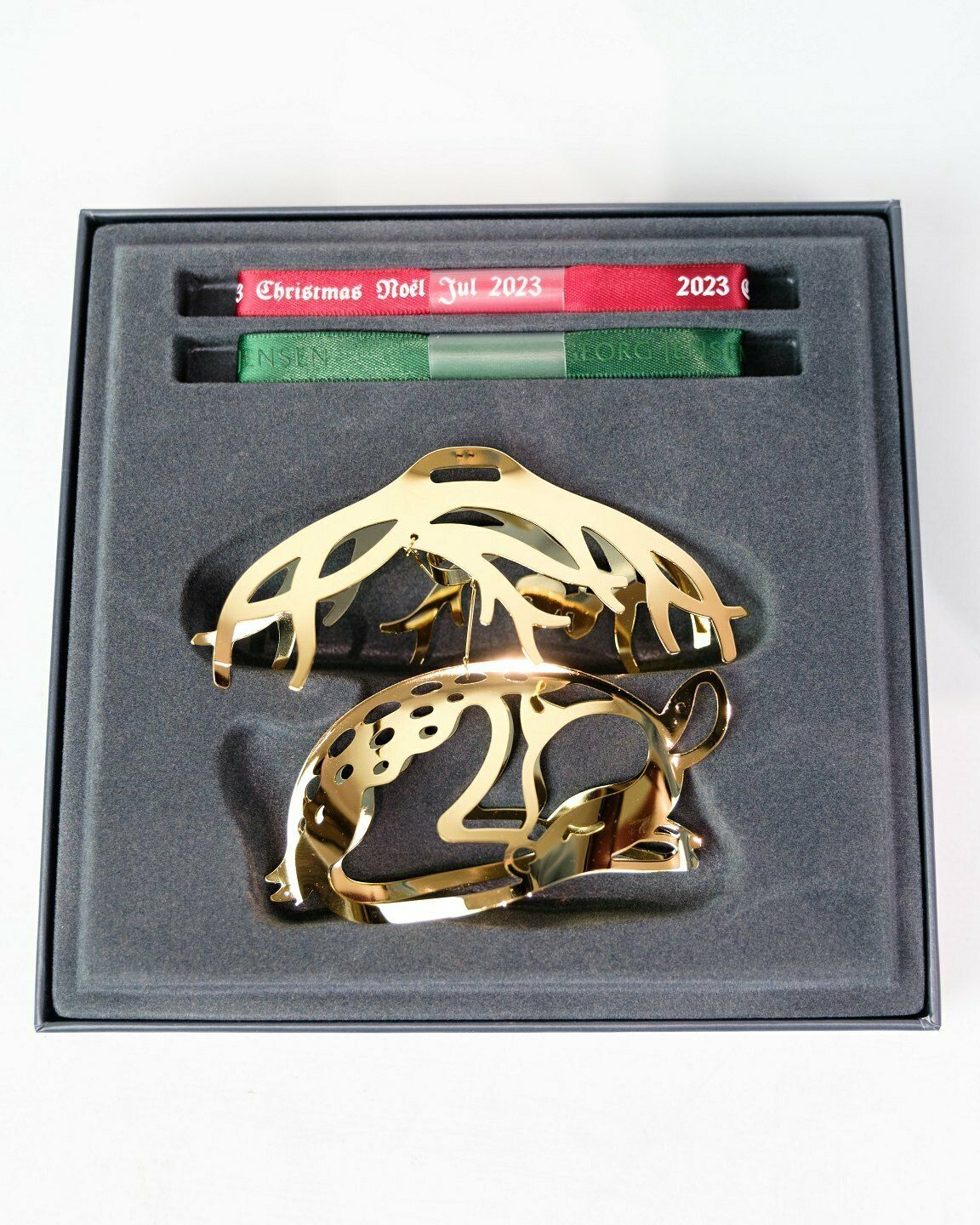Christmas Euro Deer In Brass & 18 Karat Gold Plated By Sanne Lund Traberg For Georg Jensen From 2023 photo Home Decor
