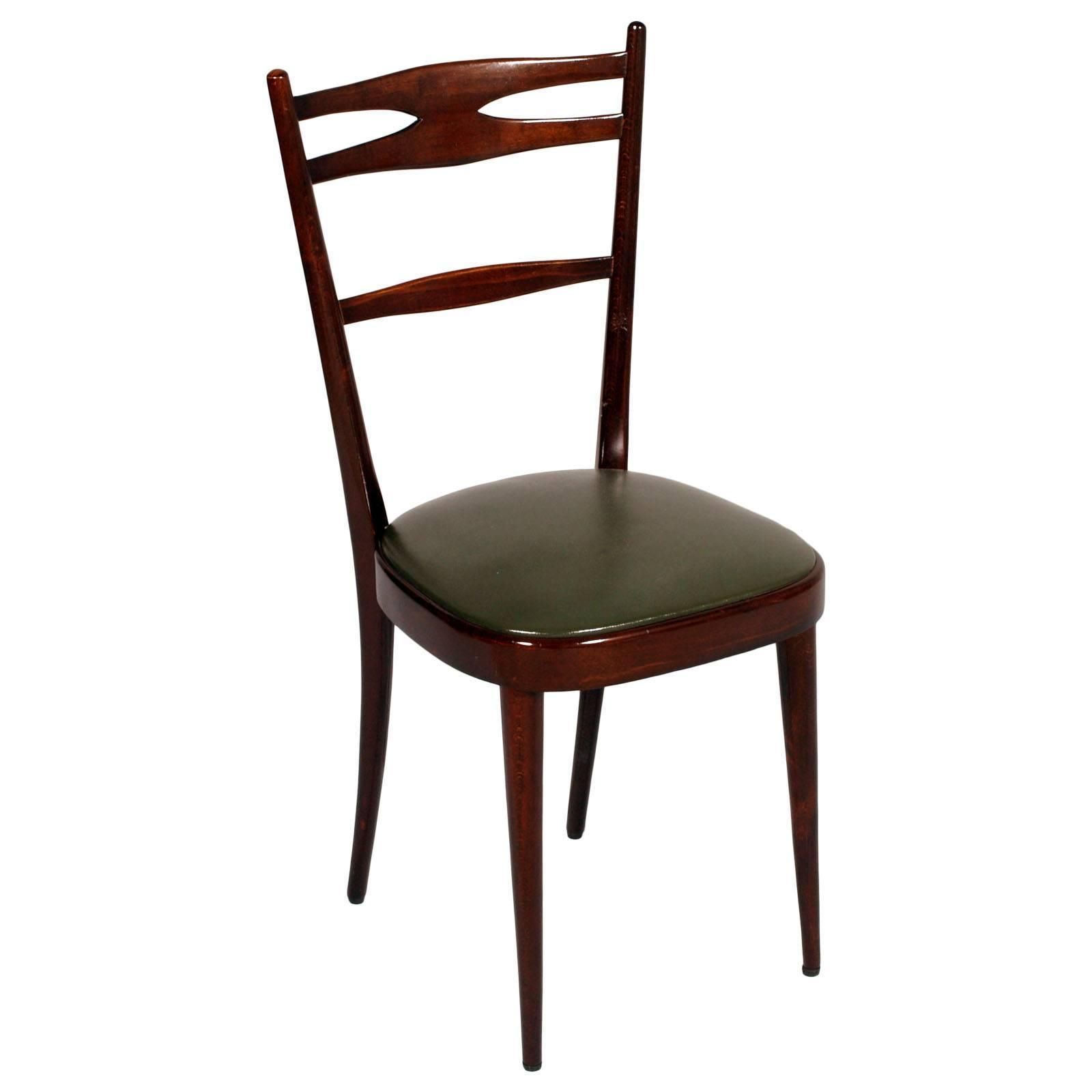 Italian 1950s Side Chairs Carlo Di Carli Attributed In Brown Walnut Wax Polished photo furniture