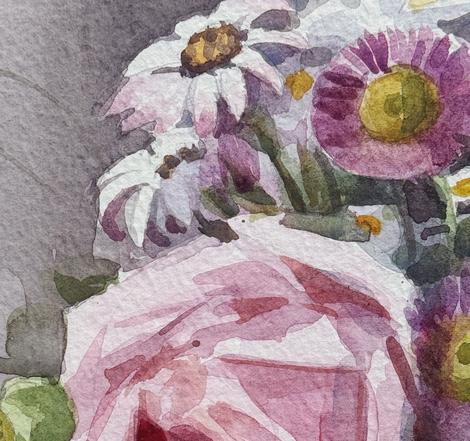 Original Mid Century Still Life Watercolour Painting  Rose And Lemons  Ena Pitfield  (1917 2012) photo Art