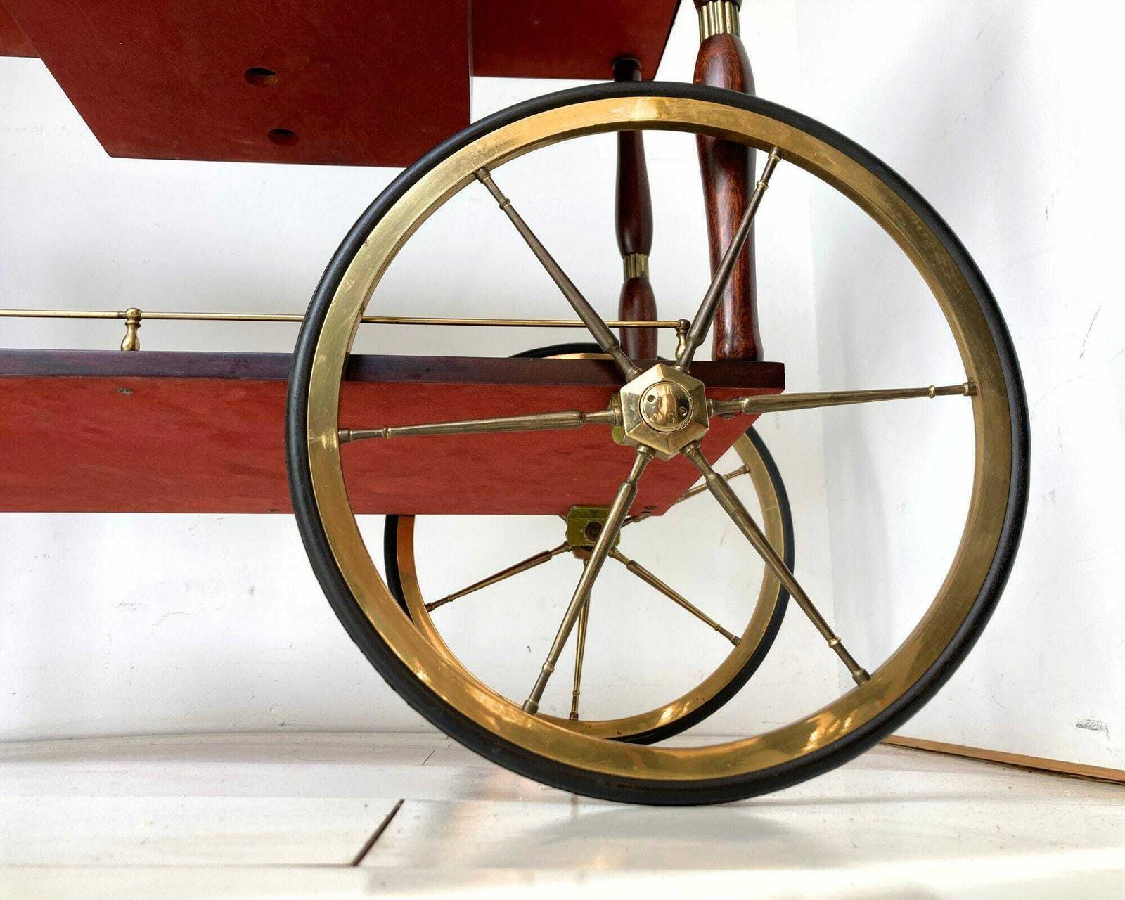 Franse Barcart | Messing En Gelakt Hout | Lades En Flessenhouder | Jaren 1960 photo 1663.0