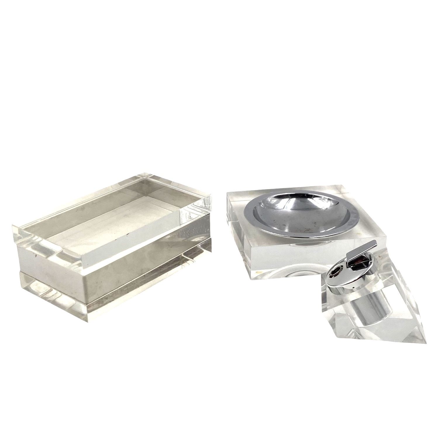 Hollywood Regency Lucite Smoking Set, Guzzini  Italy 1970 photo buy