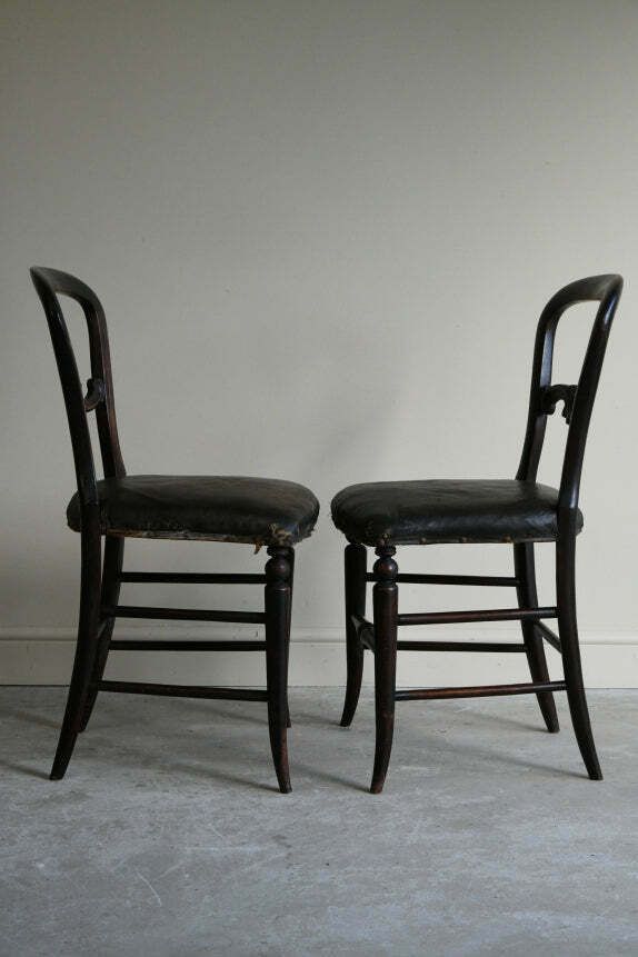Furniture Pair Antique Victorian Occasional Chairs photo