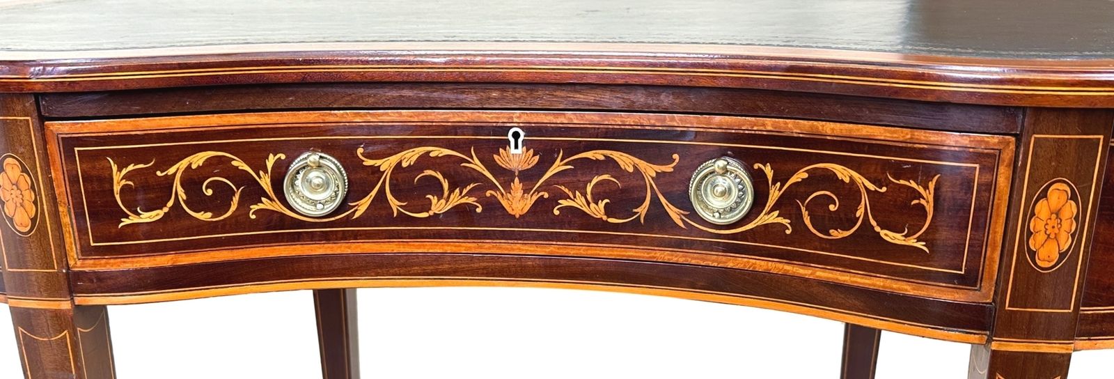 Mahogany Kidney Shaped 19th Century Writing Table (England, Circa 1890) photo for sale