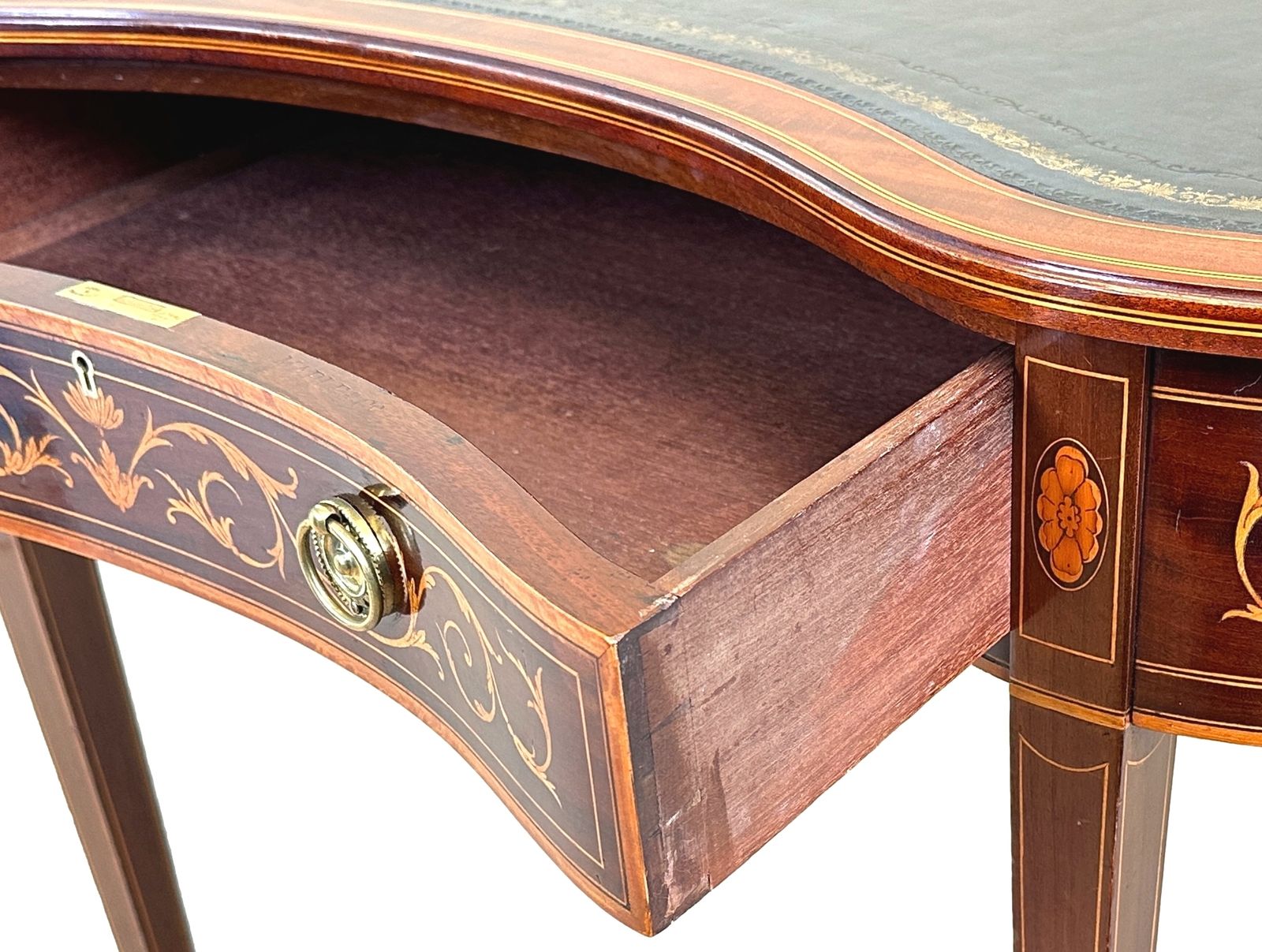 Mahogany Kidney Shaped 19th Century Writing Table (England, Circa 1890) photo buy
