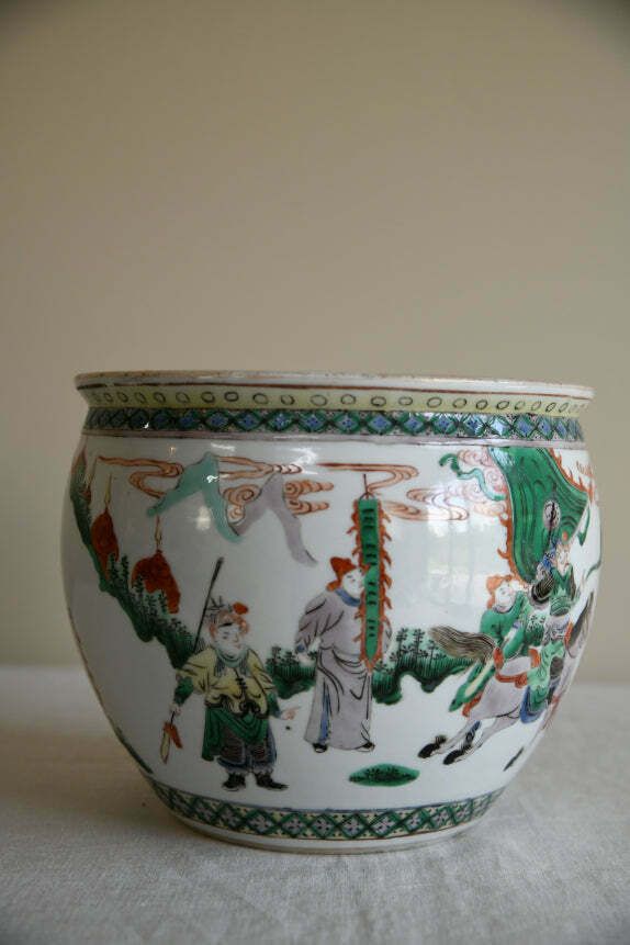 Antique Chinese Famille Verte Porcelain Fish Bowl photo furniture