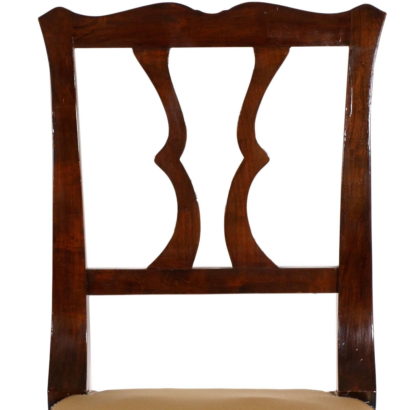 Pair Of French Art Nouveau Side Chairs In Mahogany Wax Polished photo furniture