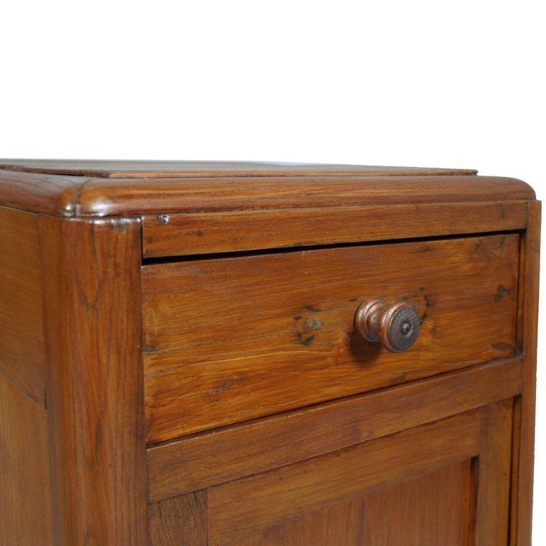 Art Deco Country Bedside Table Nightstand In Pine, Restored And Polished To Wax photo for sale