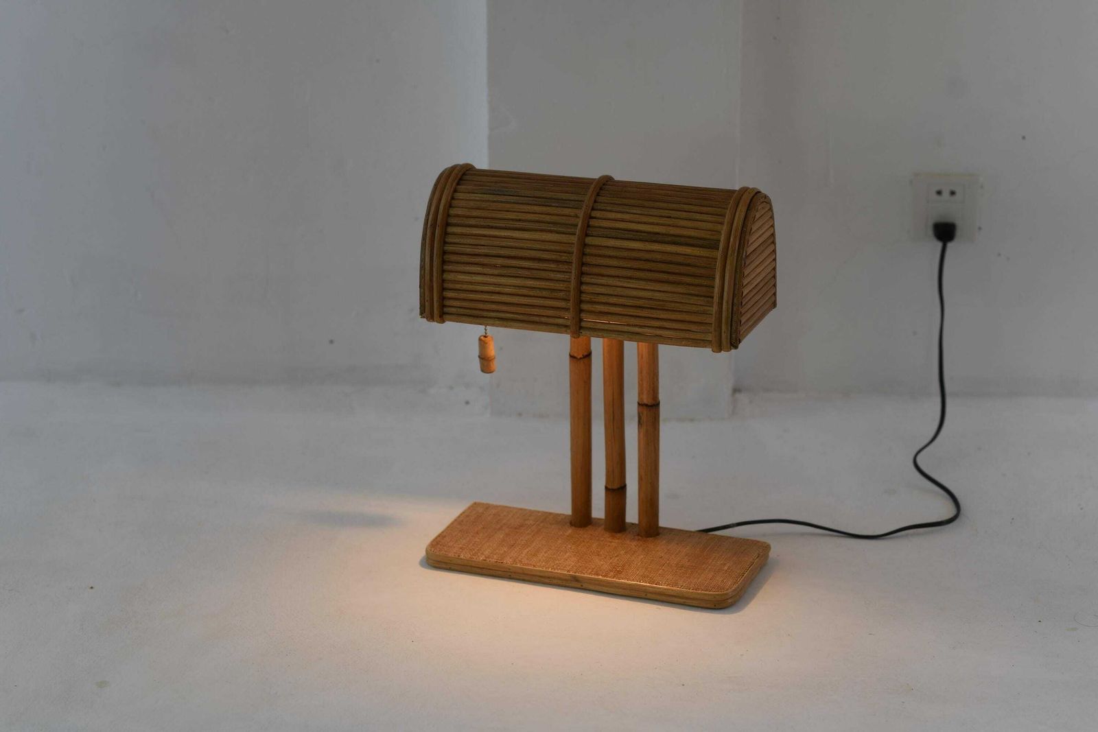 Rattan Modern Bp Desk Lamp, Boho photo furniture