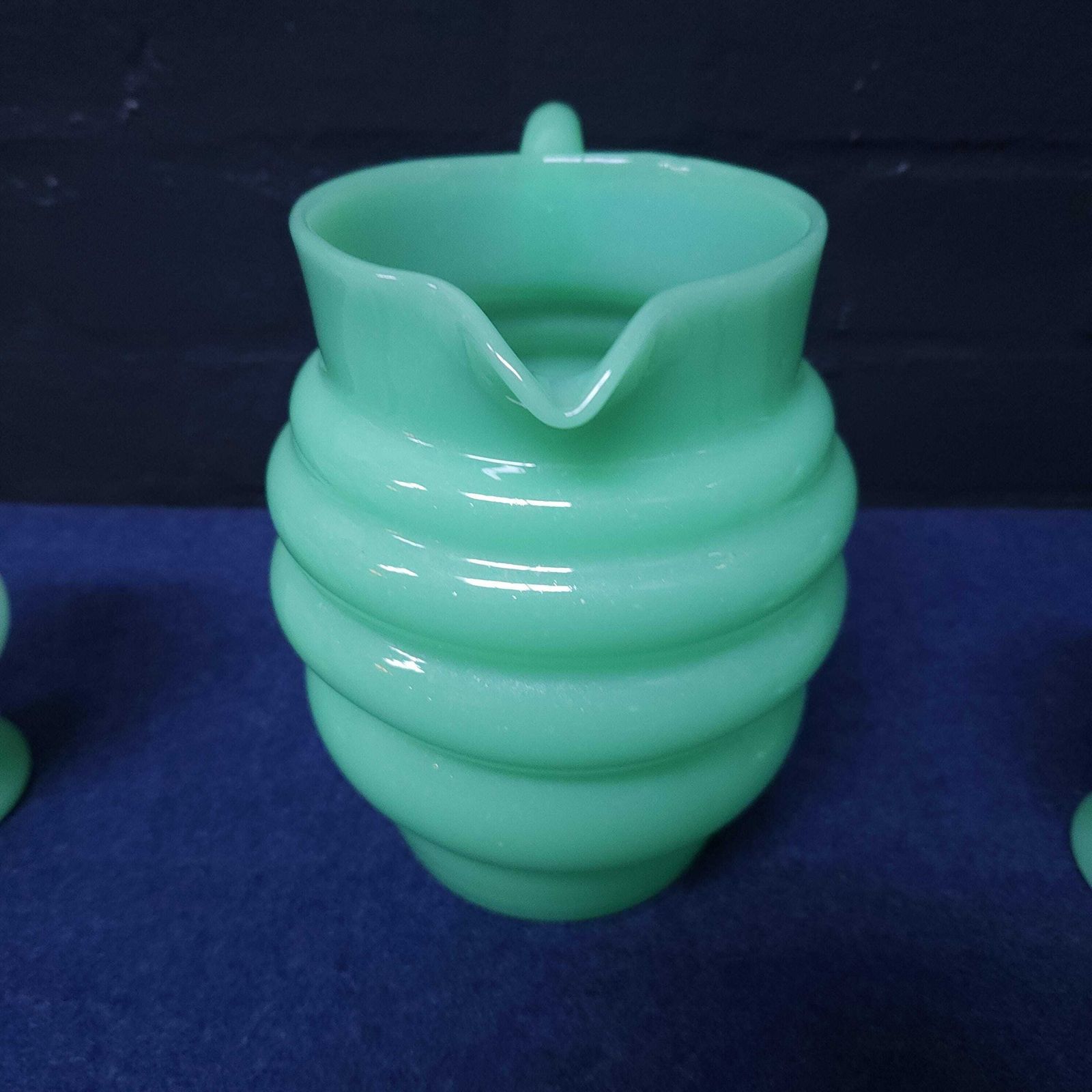 Jadeite Opaline Uranium Glass Lemonade Set, Jug And 4 Glasses photo 195.0