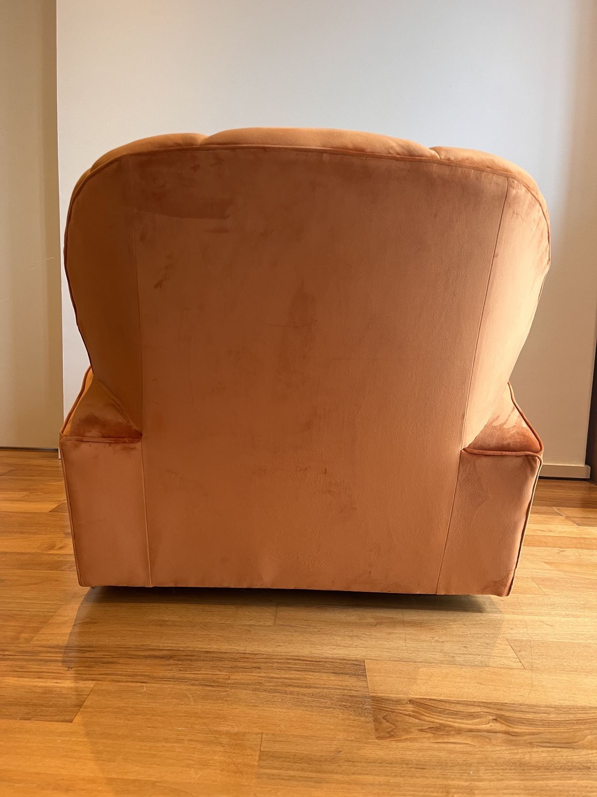 Art Deco Odeon Armchair Burnt Orange Velvet photo buy