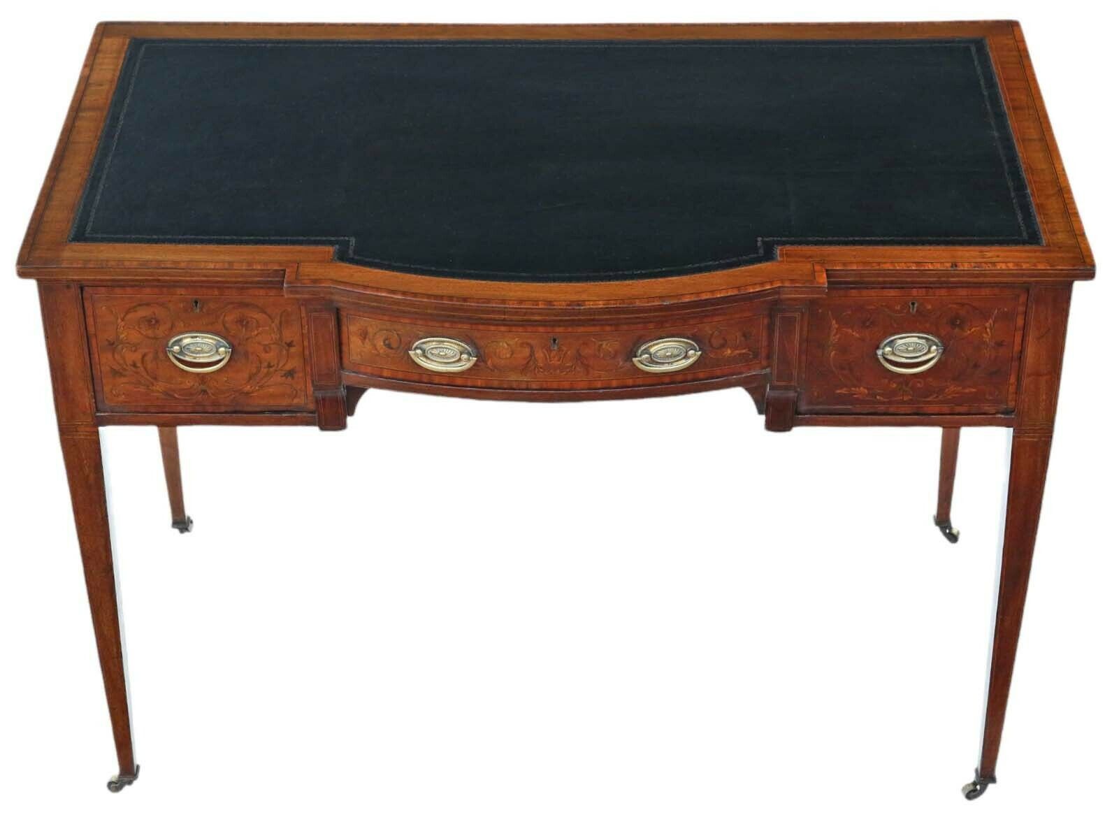 Antique Fine Quality Inlaid Mahogany Writing Dressing Table 19th Century Desk Side photo for sale