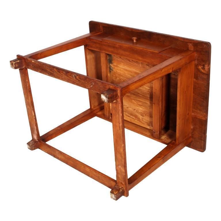 Late 19th Century Tyrol Desk/Working Table, Solid Wood Restored And Wax Finished photo Furniture