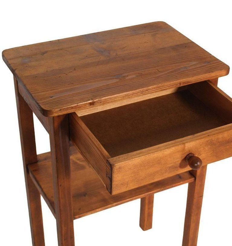 Early 20th Century Country Nightstand In Pine, Restored And Polished To Wax photo for sale