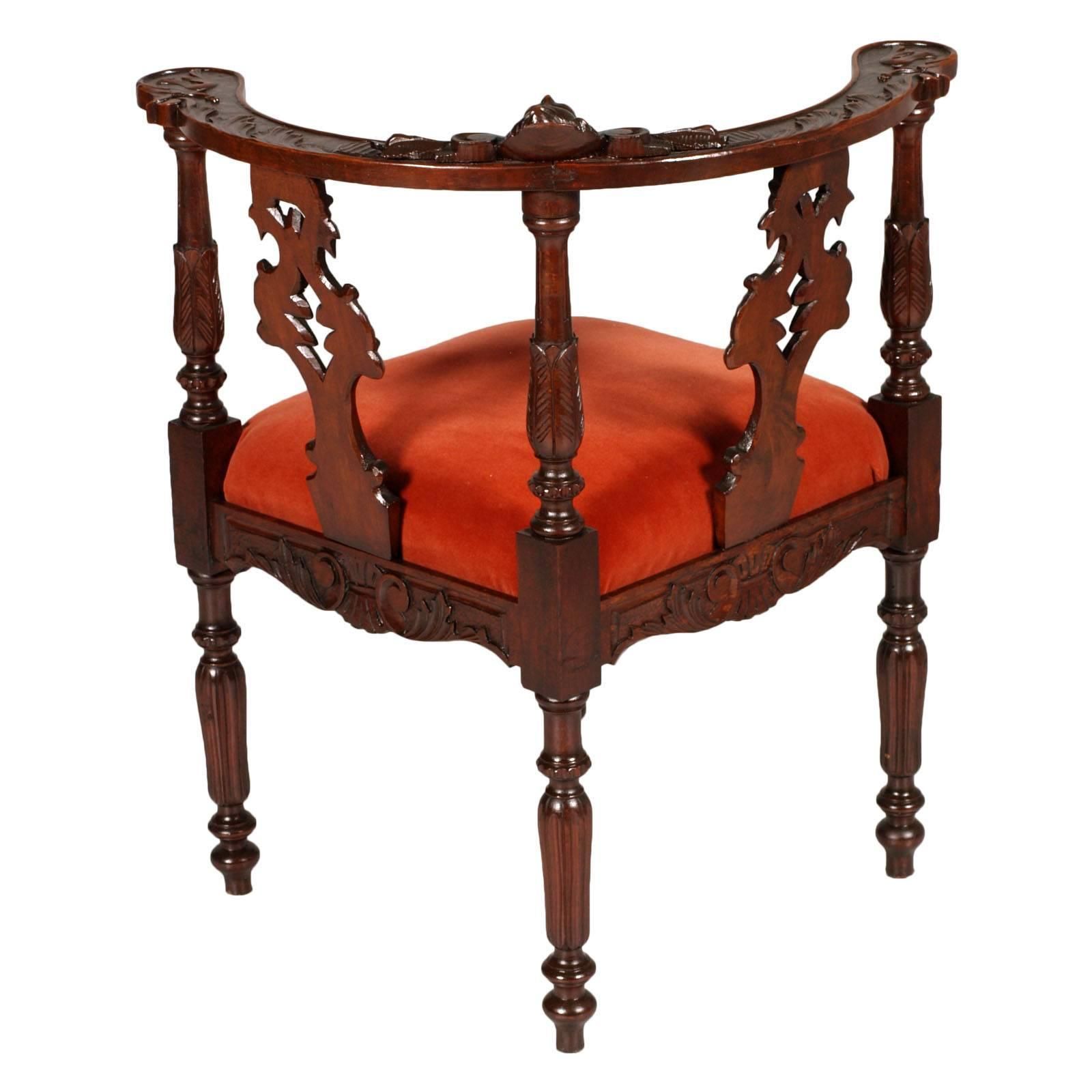 Last 19th Century Sofa Armchairs Carved Walnut By Testolini Salviati, Venice photo buy