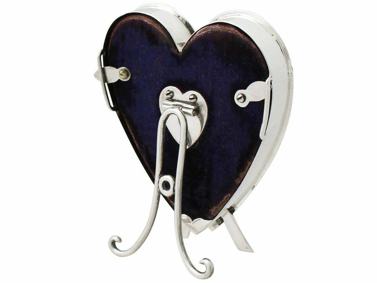 Victorian Sterling Silver Heart Photograph Frame photo Home Decor