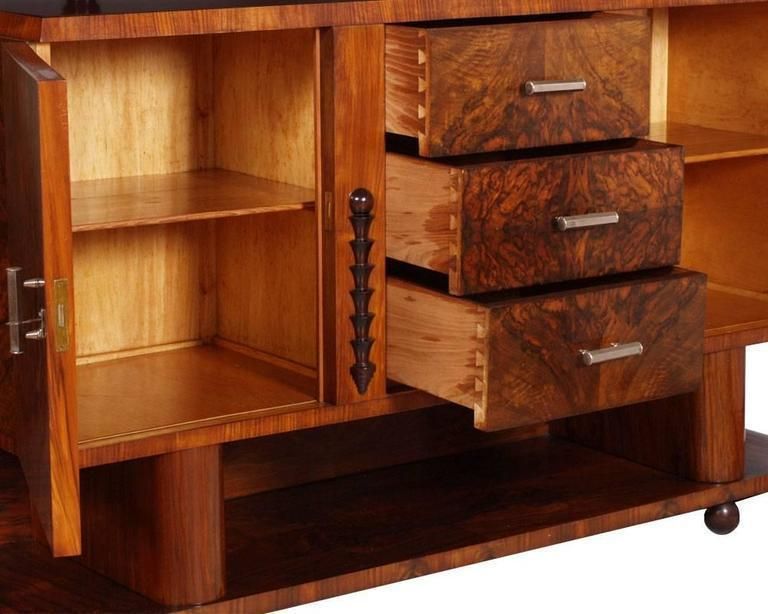 1930s Italian Art Deco Dining Room Suite Set Osvaldo Borsani In Burl Walnut photo Furniture