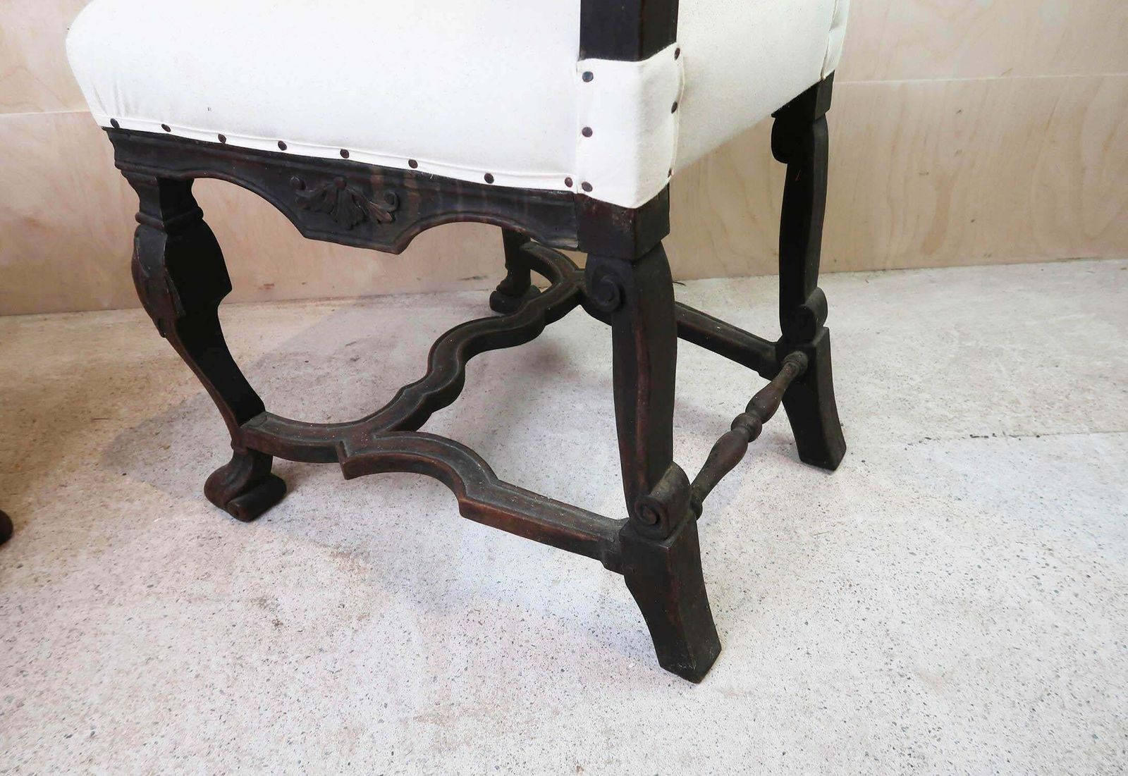 photo furniture Pair Of Antique Baroque Style Dutch Carved Walnut And Bergère Side Chairs.