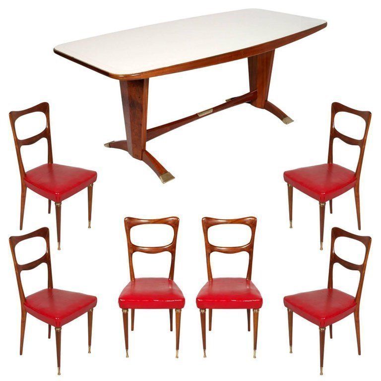 1950s Dining Room Cantù Set By Melchiorre Bega In Mahogany