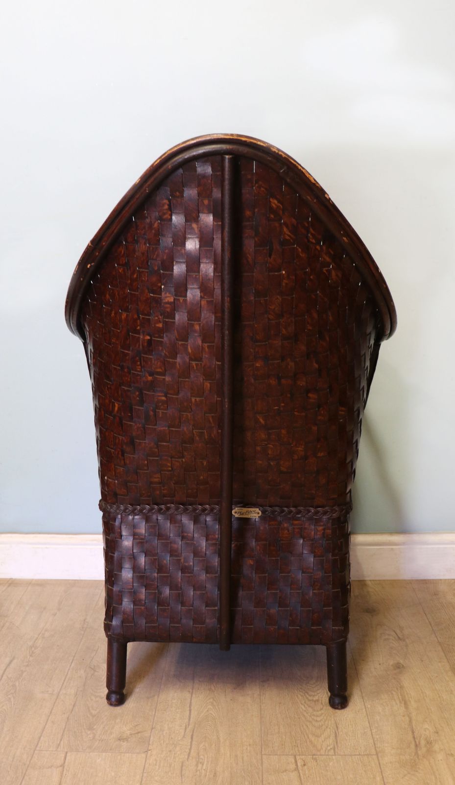 photo for sale A Wonderful, Vintage High Back Patent Ply Fibre Armchair.