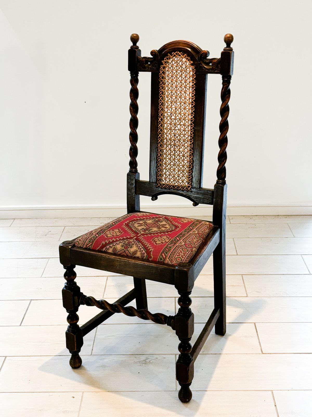 Antique Oak Refectory Dining Table With Set Of 6 Chairs Including 2 Carvers photo for sale