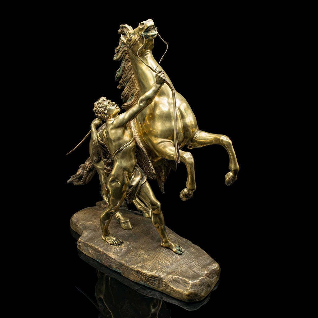 Large Antique Marly Horse Figure, French, Equine Statue, Bronze, Victorian, 1880