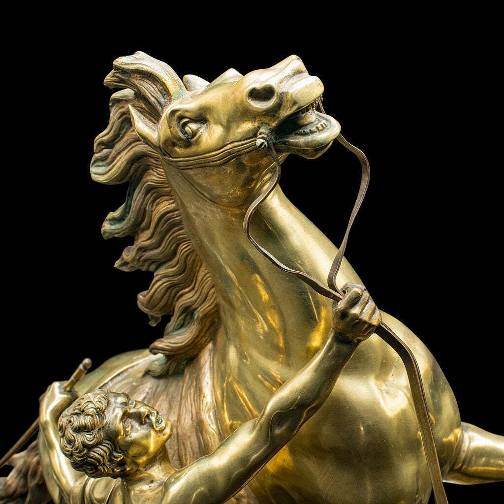 photo furniture Large Antique Marly Horse Figure, French, Equine Statue, Bronze, Victorian, 1880
