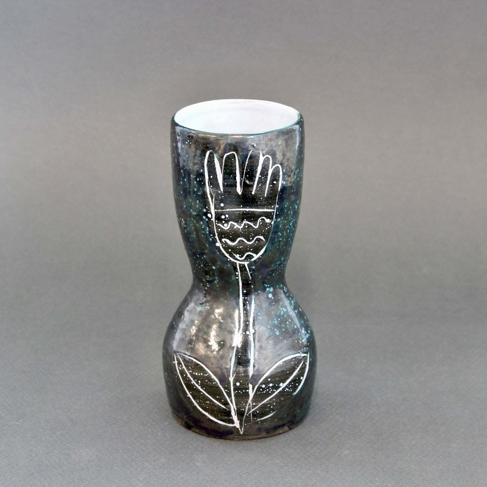 French Mid Century Ceramic Vase By Atelier Du Grand Chêne (Circa 1950s)   Small photo furniture